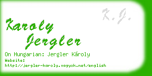 karoly jergler business card